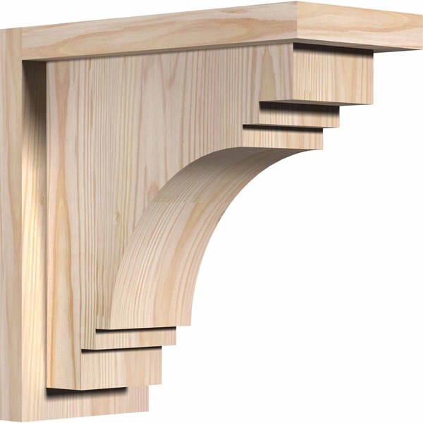 Ekena Millwork Pescadero Smooth Corbel w/Backplate, Douglas Fir, 5 1/2"W x 12"D x 12"H COR06X12X12PEC01SDF - main